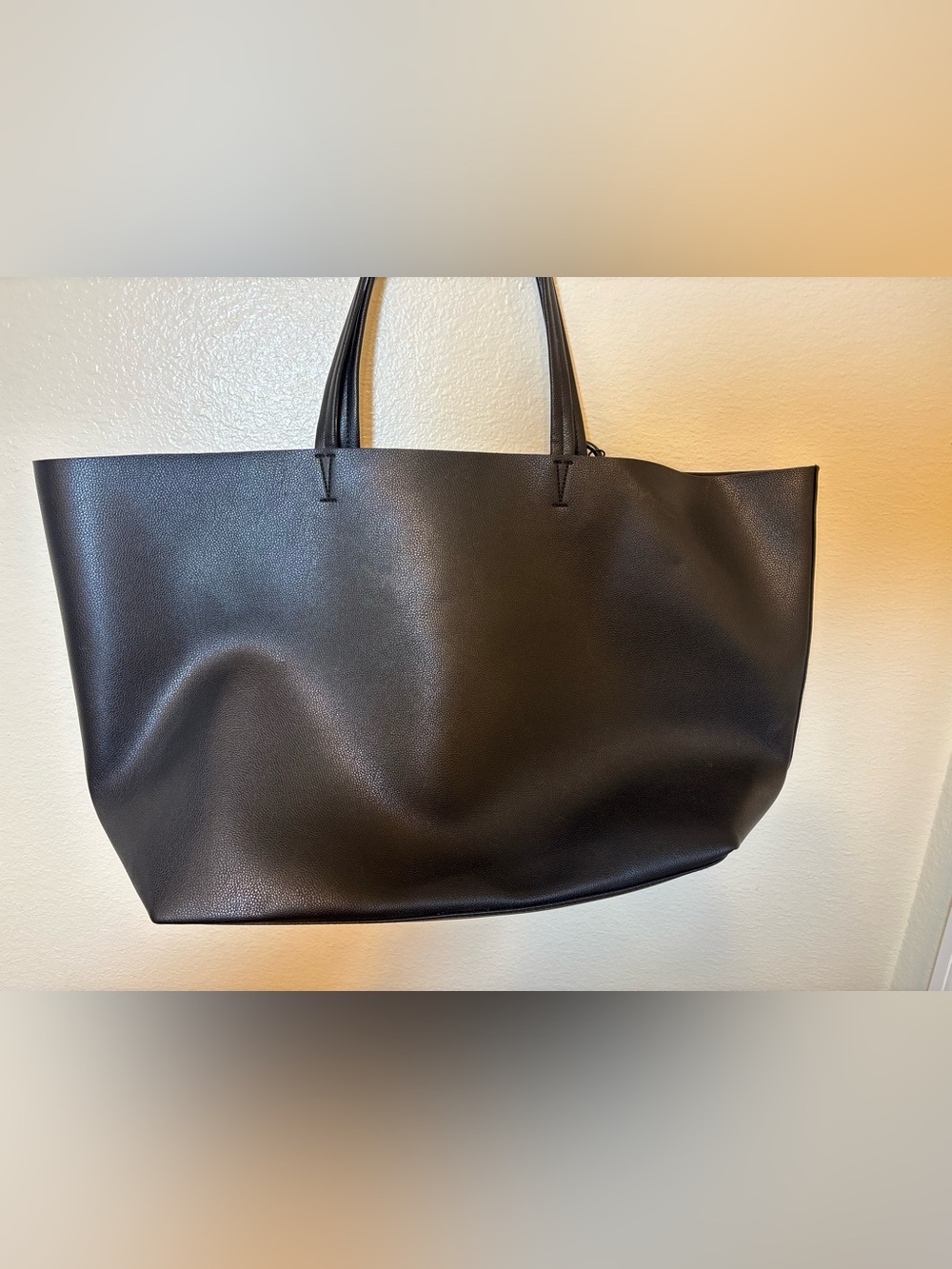 Victoria's Secret Black Leather-Look Large Tote - Picture 2 of 6